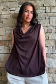 Oscar Drape Trapeze Tank Chocolate